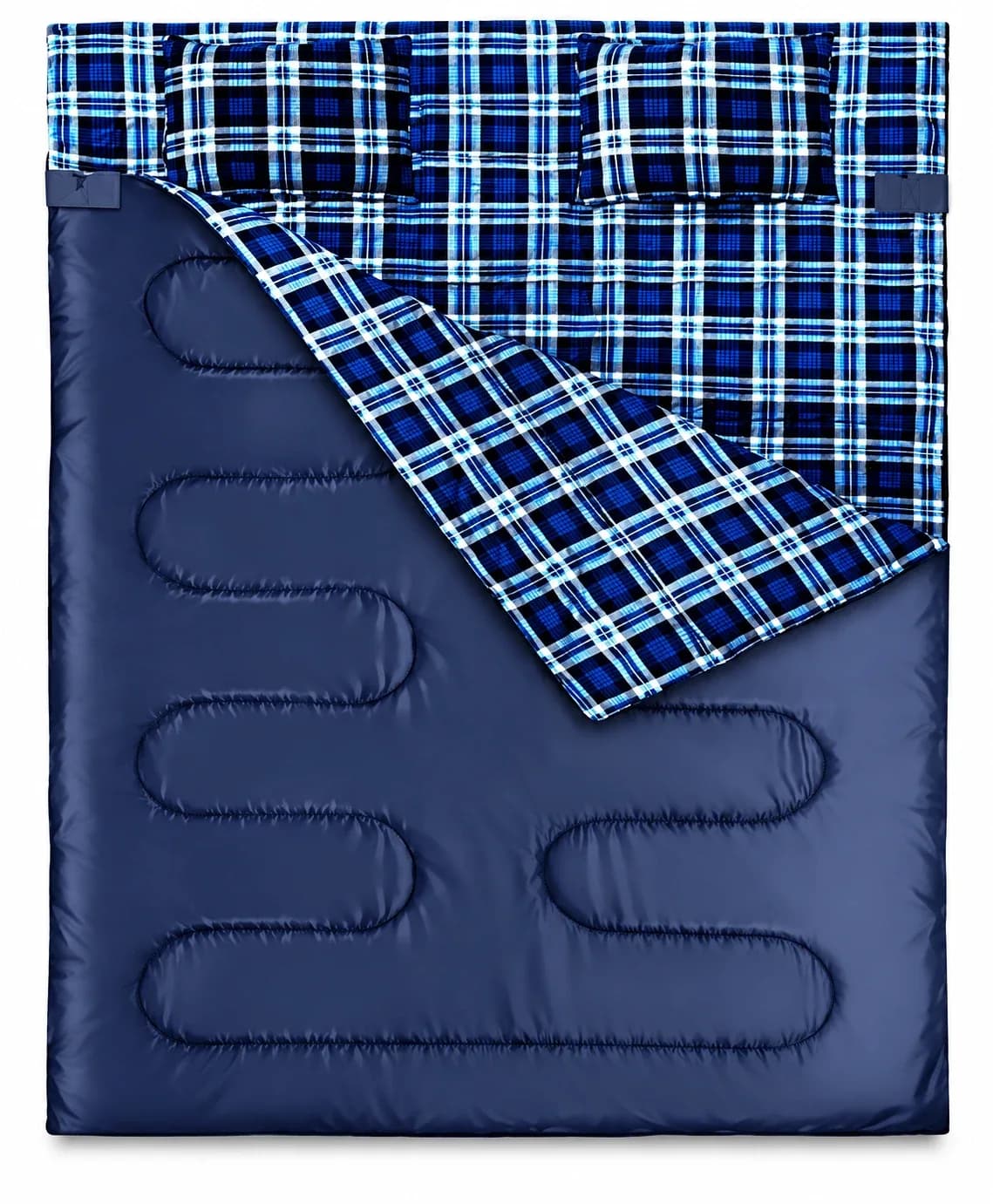 Flanellsovepose til camping, tykk modell, 220 x 150 cm